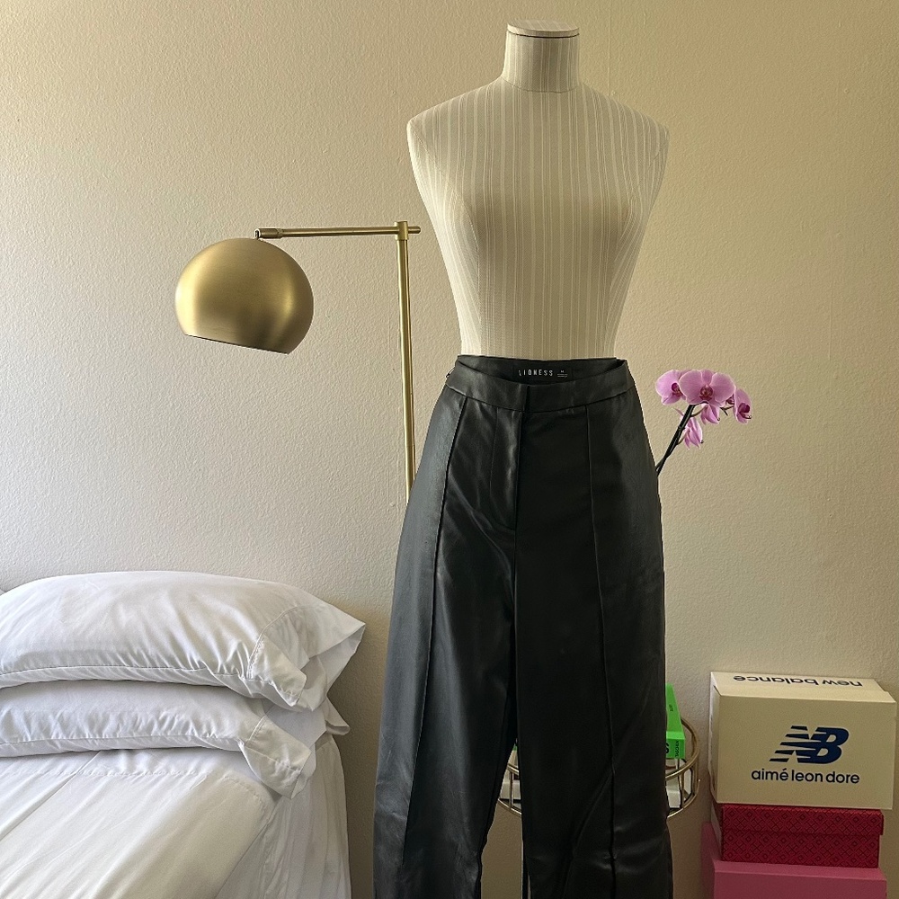 Lioness Black Maple Street Pant in Vegan Leather